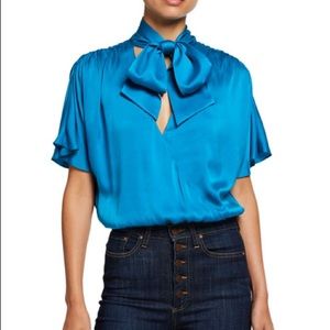 Alice + Olivia Livvy Tie Neck Wrap Top